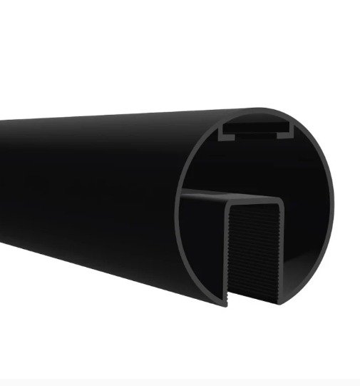 Tubo Redondo Pasamanos Aluminio Ranurado Diametro 63.5 Mm Largo 5.85M Anodizado Negro